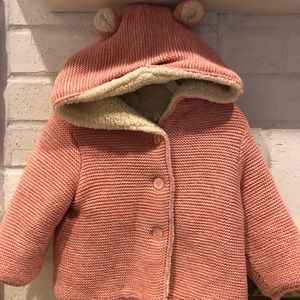 Baby Gap pink knit and fleece jacket